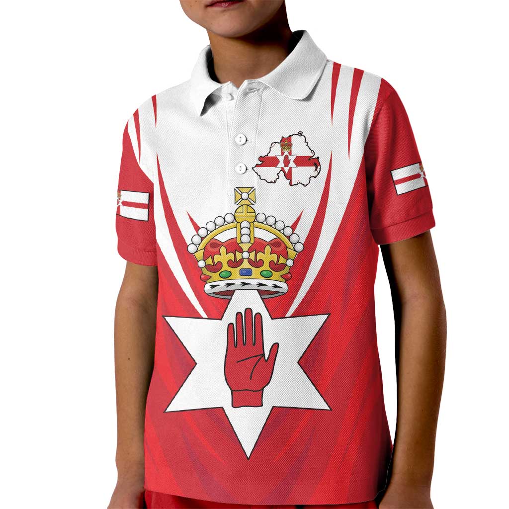 Personalized Northern Ireland Kid Polo Shirt Coat Of Arms With Map