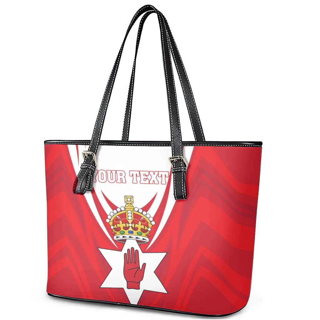 Personalized Northern Ireland Leather Tote Bag Coat Of Arms With Map