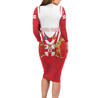 Personalized Northern Ireland Long Sleeve Bodycon Dress Coat Of Arms With Map