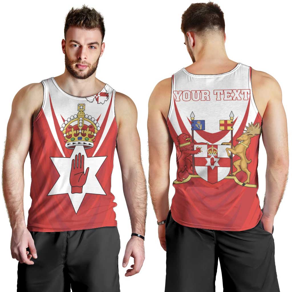 Personalized Northern Ireland Men Tank Top Coat Of Arms With Map