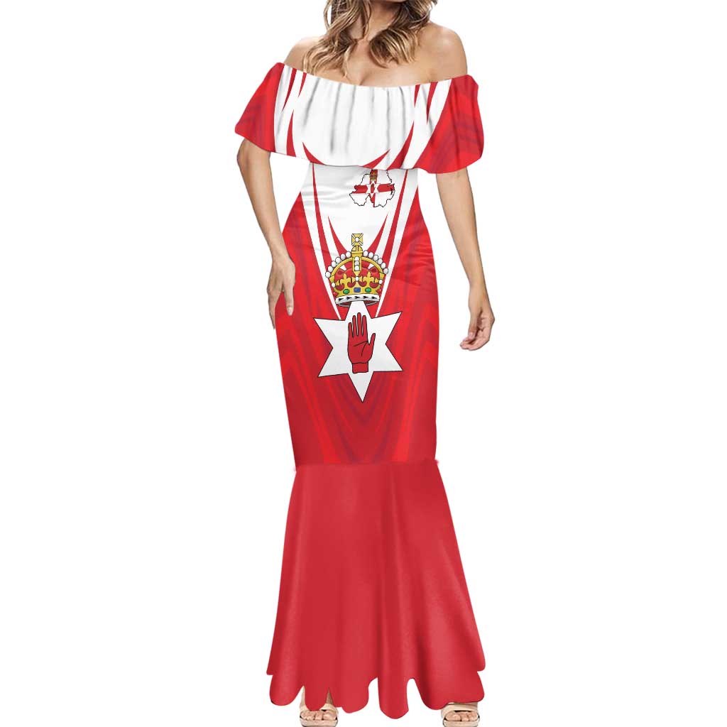 Personalized Northern Ireland Mermaid Dress Coat Of Arms With Map