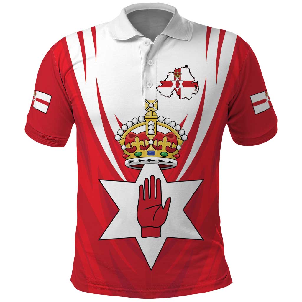 Personalized Northern Ireland Polo Shirt Coat Of Arms With Map