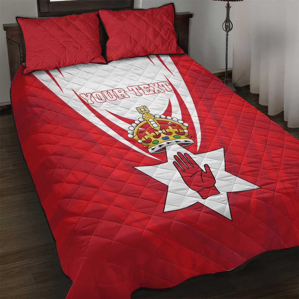 Personalized Northern Ireland Quilt Bed Set Coat Of Arms With Map