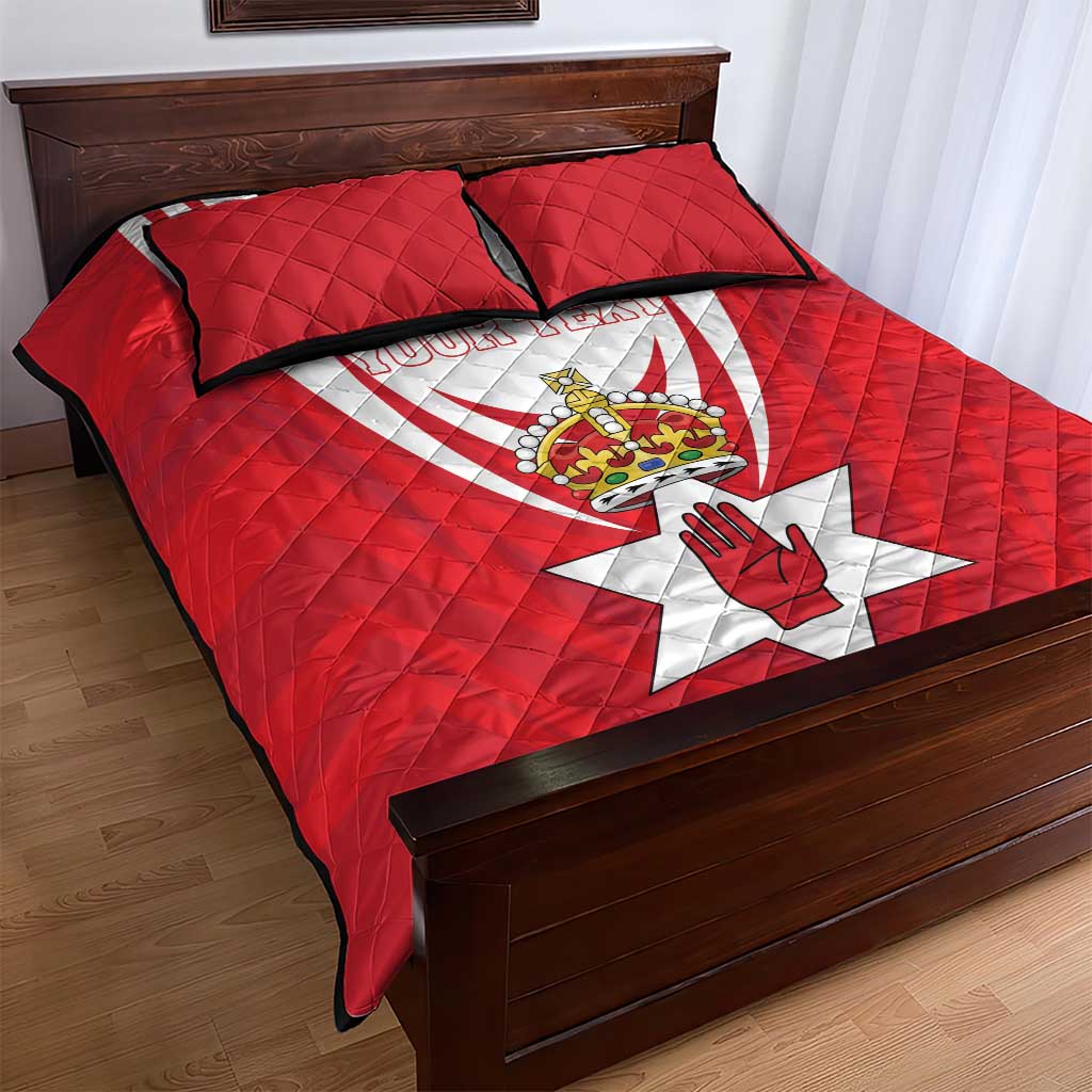 Personalized Northern Ireland Quilt Bed Set Coat Of Arms With Map