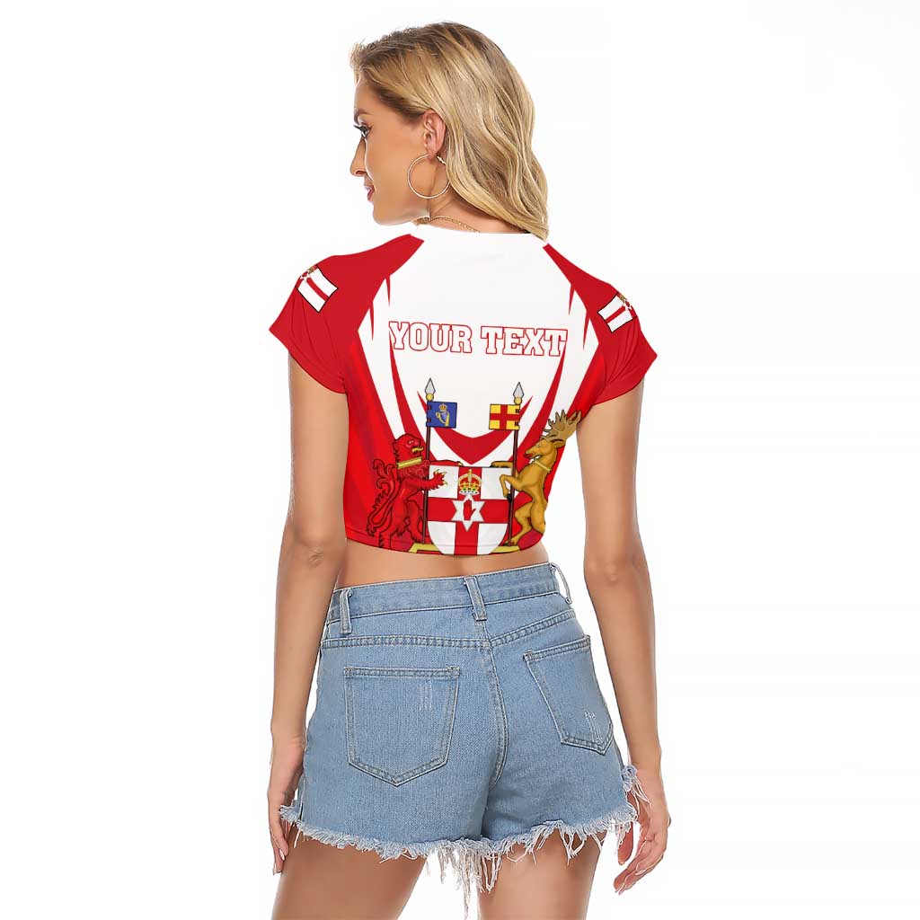 Personalized Northern Ireland Raglan Cropped T Shirt Coat Of Arms With Map