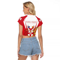 Personalized Northern Ireland Raglan Cropped T Shirt Coat Of Arms With Map