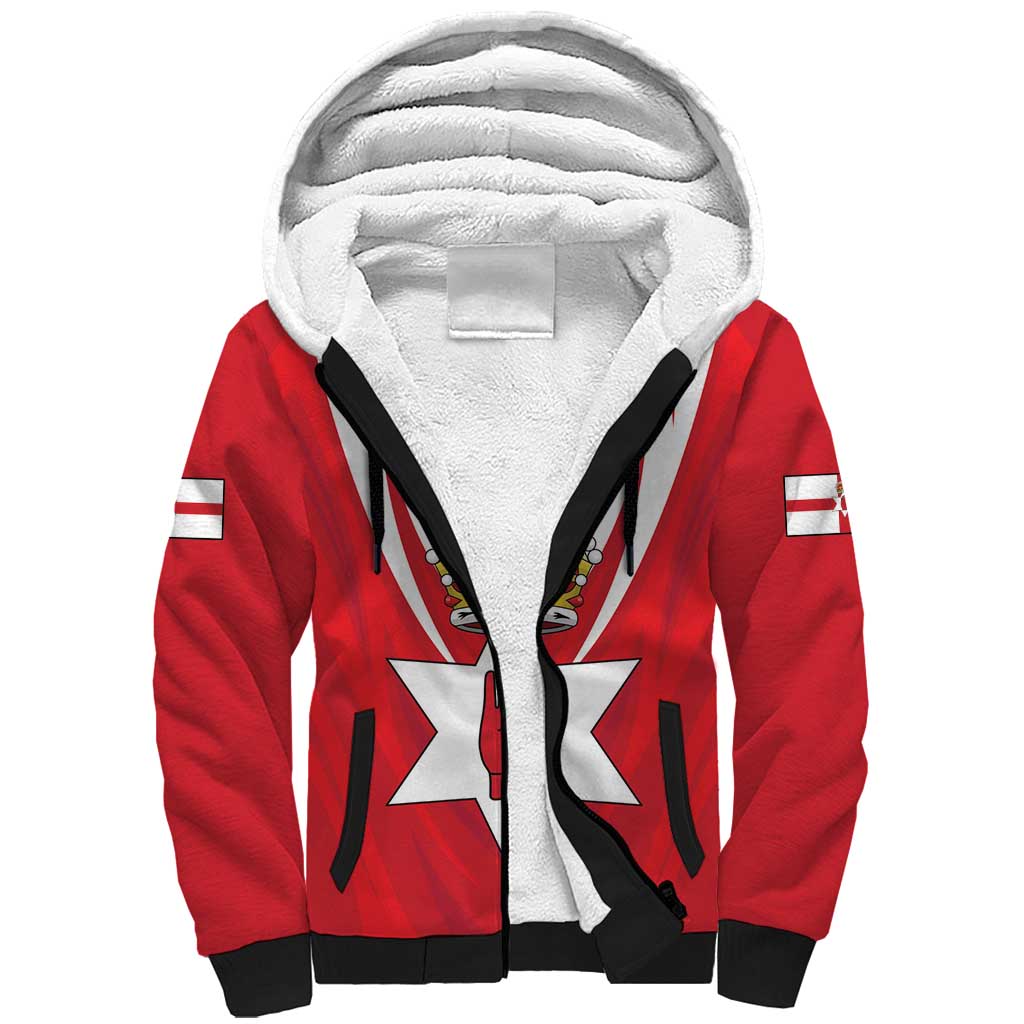 Personalized Northern Ireland Sherpa Hoodie Coat Of Arms With Map