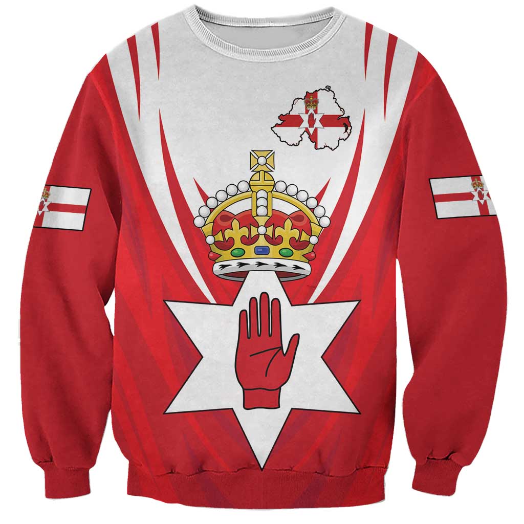 Personalized Northern Ireland Sweatshirt Coat Of Arms With Map