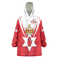 Personalized Northern Ireland Wearable Blanket Hoodie Coat Of Arms With Map