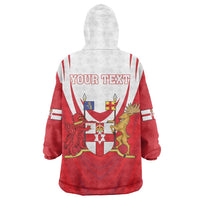 Personalized Northern Ireland Wearable Blanket Hoodie Coat Of Arms With Map