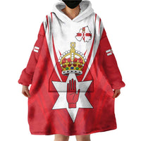 Personalized Northern Ireland Wearable Blanket Hoodie Coat Of Arms With Map