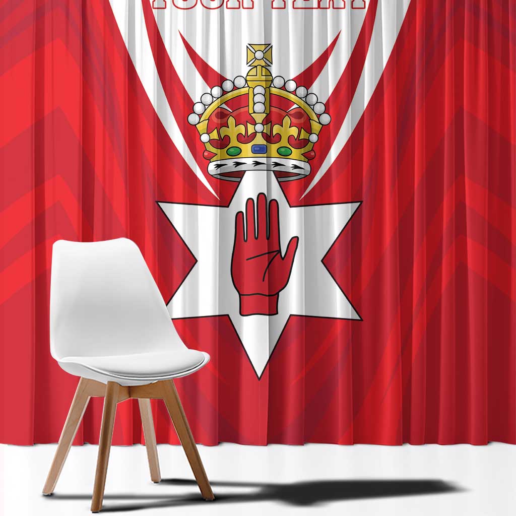 Personalized Northern Ireland Window Curtain Coat Of Arms With Map
