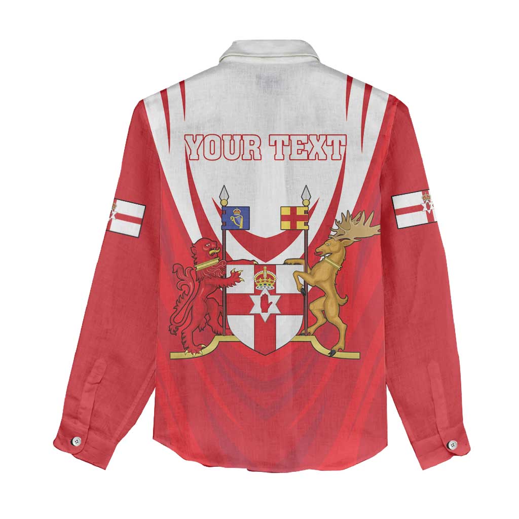 Personalized Northern Ireland Women Casual Shirt Coat Of Arms With Map