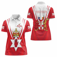 Personalized Northern Ireland Women Polo Shirt Coat Of Arms With Map