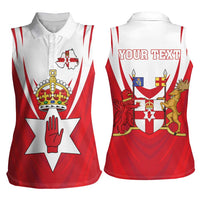 Personalized Northern Ireland Women Sleeveless Polo Shirt Coat Of Arms With Map