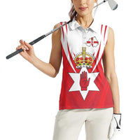 Personalized Northern Ireland Women Sleeveless Polo Shirt Coat Of Arms With Map