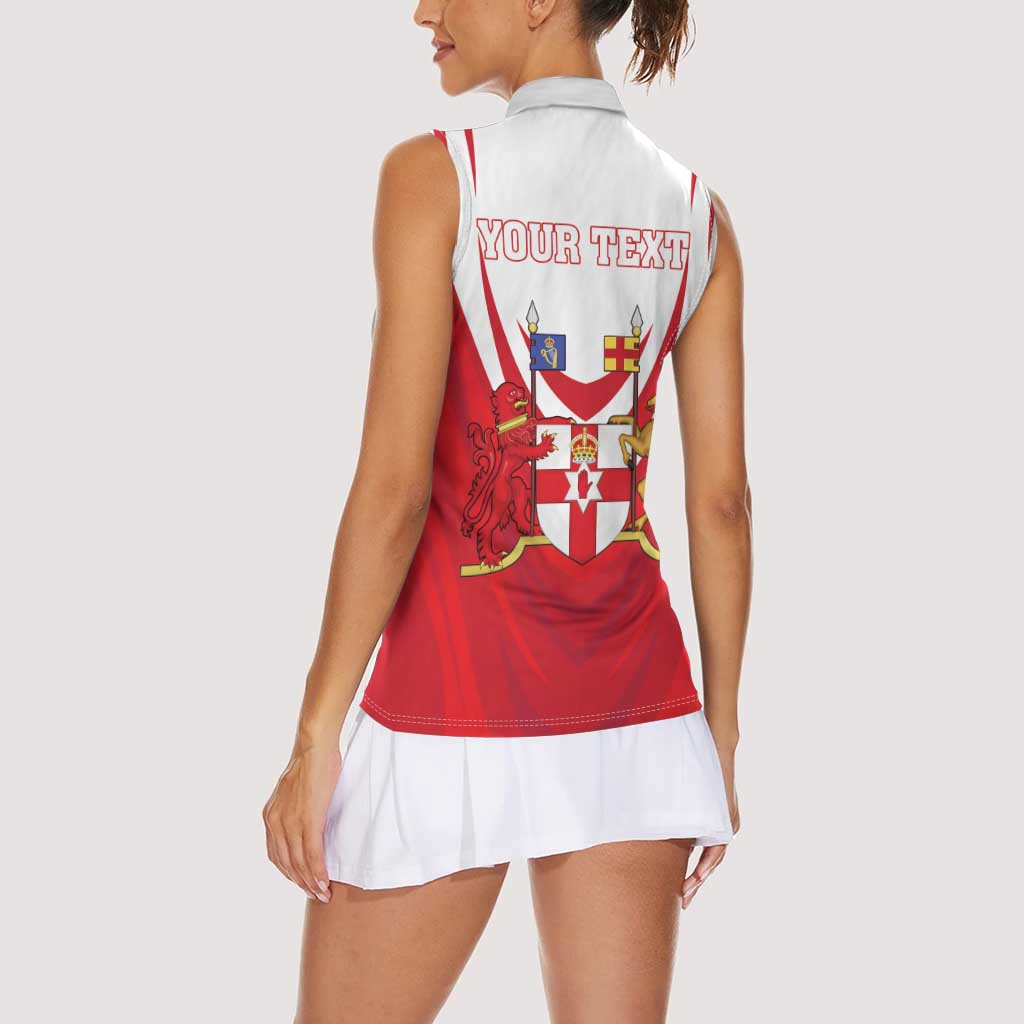 Personalized Northern Ireland Women Sleeveless Polo Shirt Coat Of Arms With Map