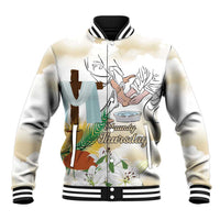 Happy Maundy Thursday Baseball Jacket Jesus Christ Washing Feet