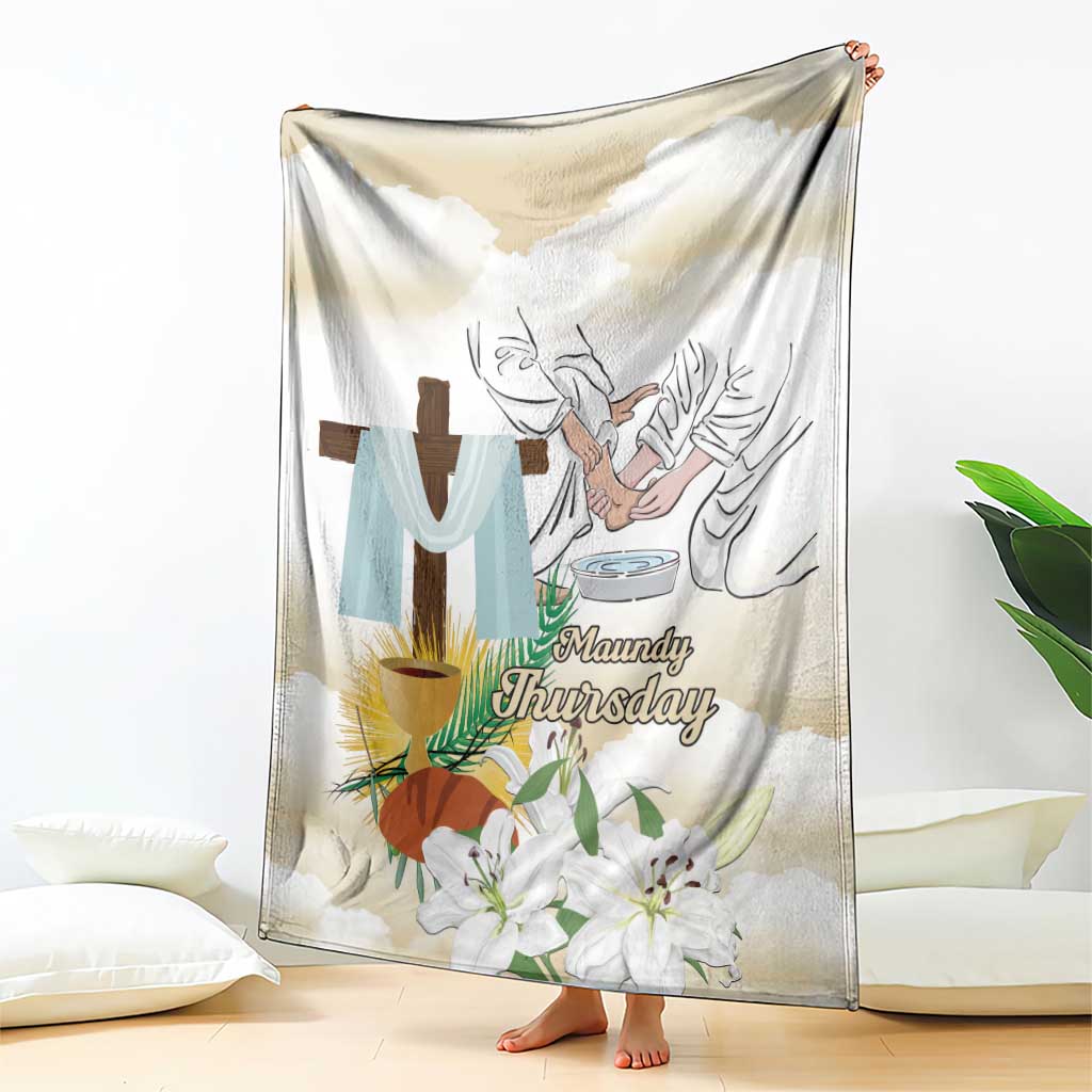Happy Maundy Thursday Blanket Jesus Christ Washing Feet