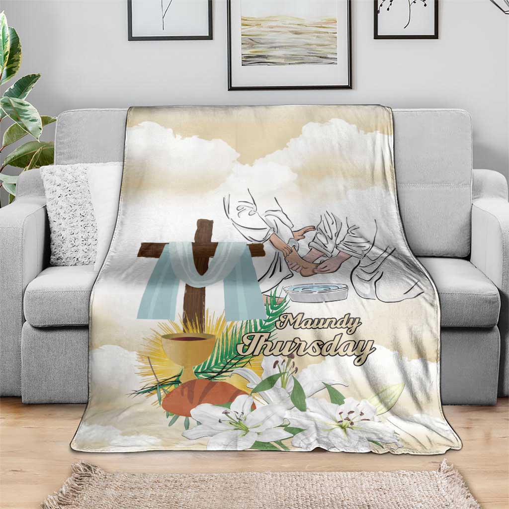 Happy Maundy Thursday Blanket Jesus Christ Washing Feet