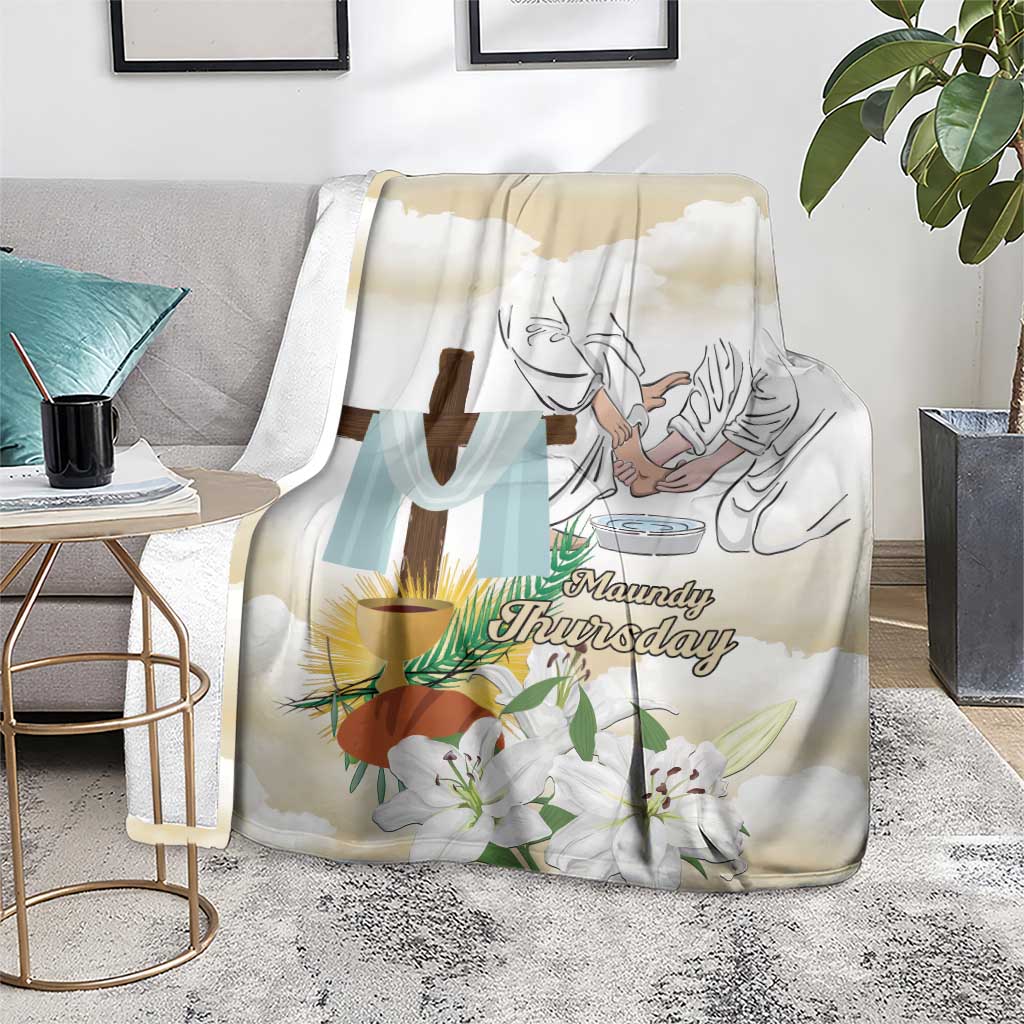 Happy Maundy Thursday Blanket Jesus Christ Washing Feet