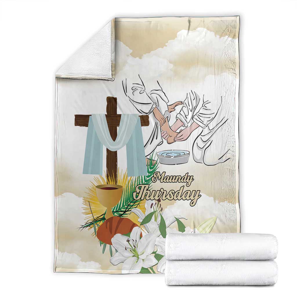Happy Maundy Thursday Blanket Jesus Christ Washing Feet
