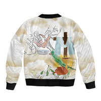 Happy Maundy Thursday Bomber Jacket Jesus Christ Washing Feet