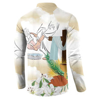Happy Maundy Thursday Button Sweatshirt Jesus Christ Washing Feet