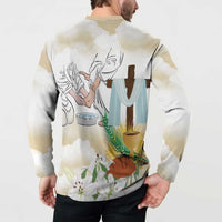 Happy Maundy Thursday Button Sweatshirt Jesus Christ Washing Feet
