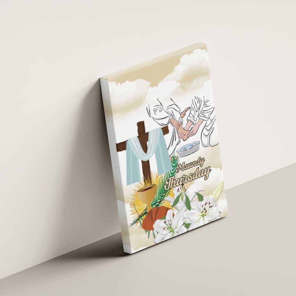 Happy Maundy Thursday Canvas Wall Art Jesus Christ Washing Feet