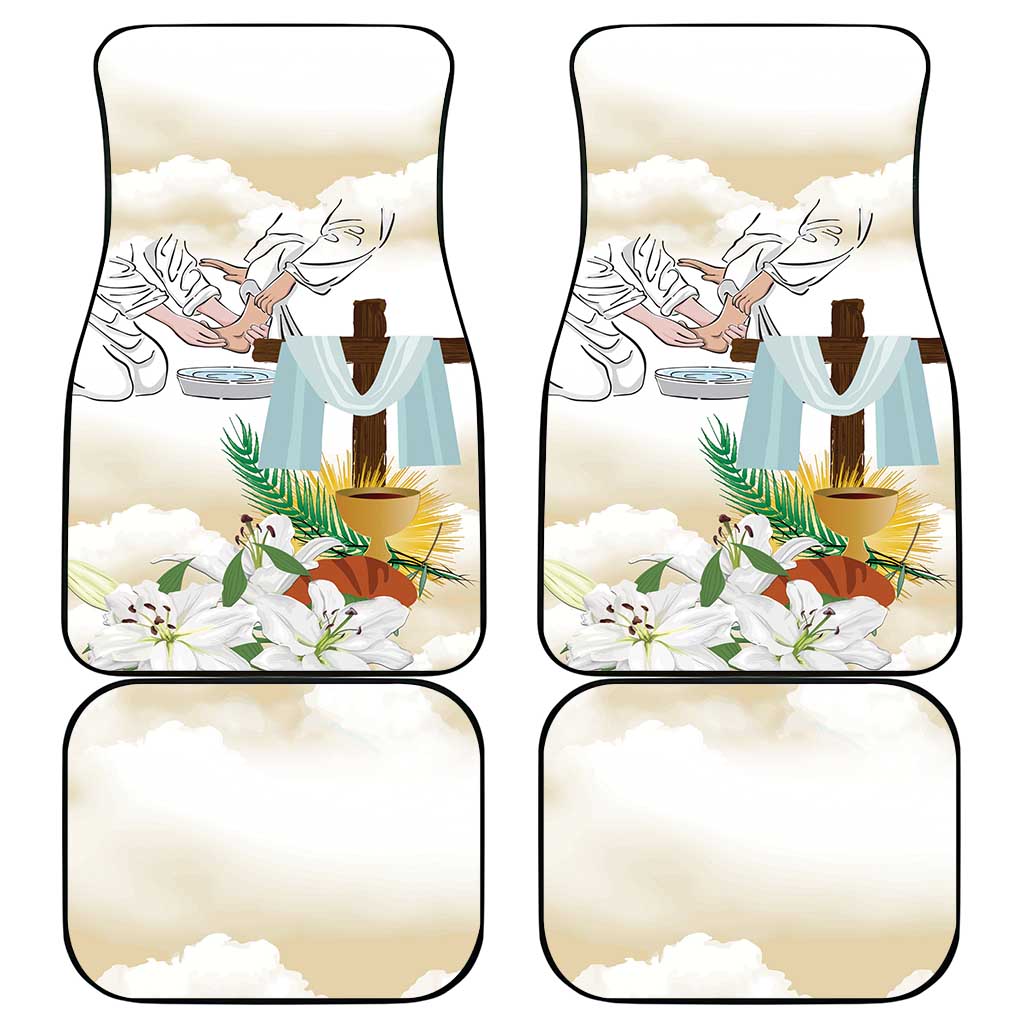 Happy Maundy Thursday Car Mats Jesus Christ Washing Feet