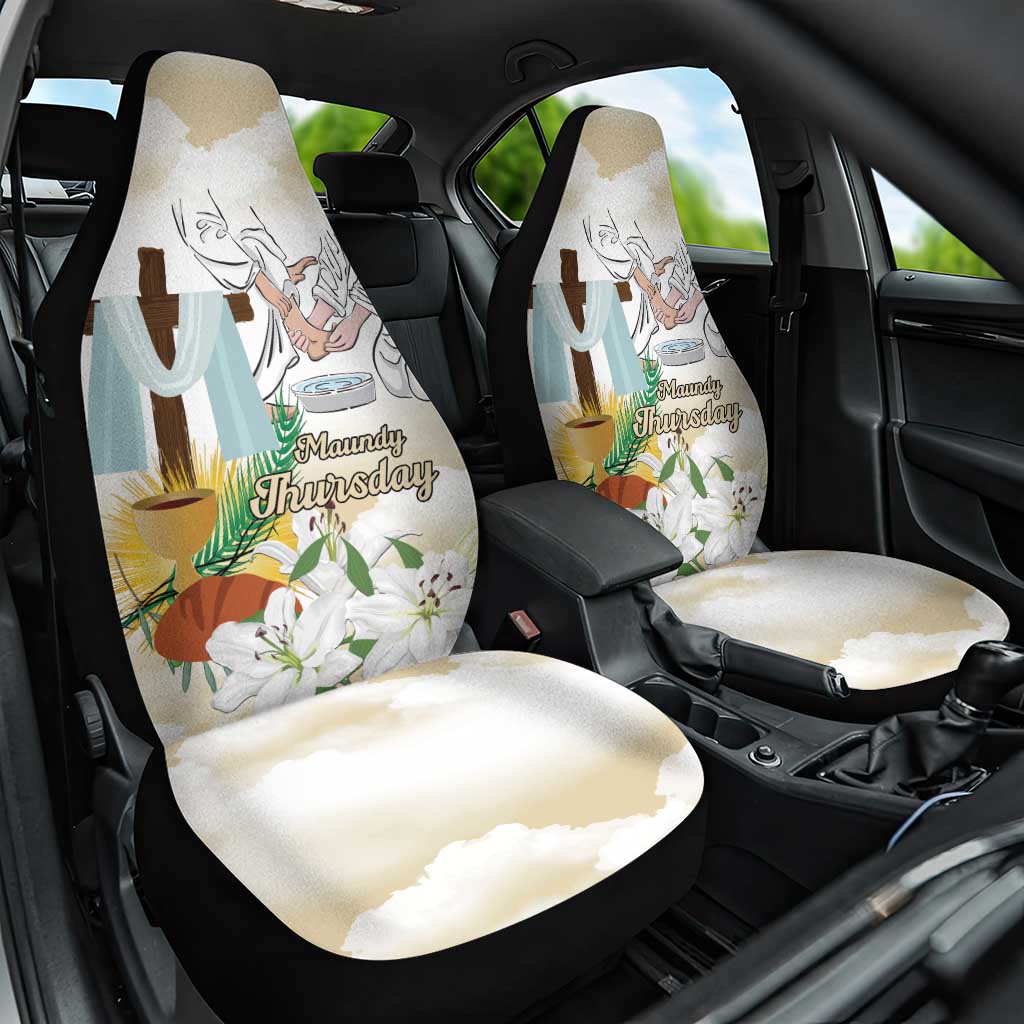 Happy Maundy Thursday Car Seat Cover Jesus Christ Washing Feet