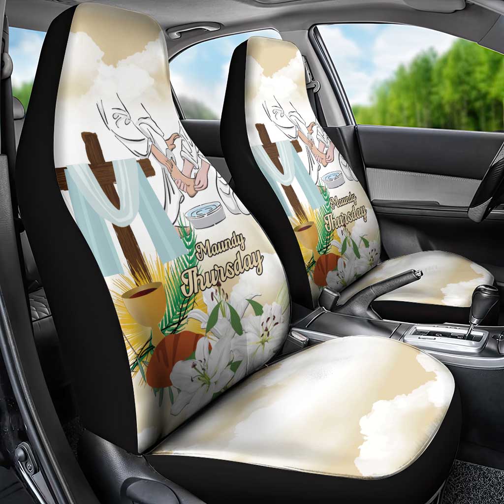Happy Maundy Thursday Car Seat Cover Jesus Christ Washing Feet