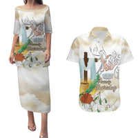 Happy Maundy Thursday Couples Matching Puletasi and Hawaiian Shirt Jesus Christ Washing Feet