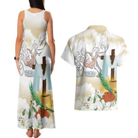 Happy Maundy Thursday Couples Matching Tank Maxi Dress and Hawaiian Shirt Jesus Christ Washing Feet