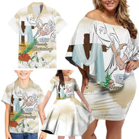 Happy Maundy Thursday Family Matching Off Shoulder Short Dress and Hawaiian Shirt Jesus Christ Washing Feet