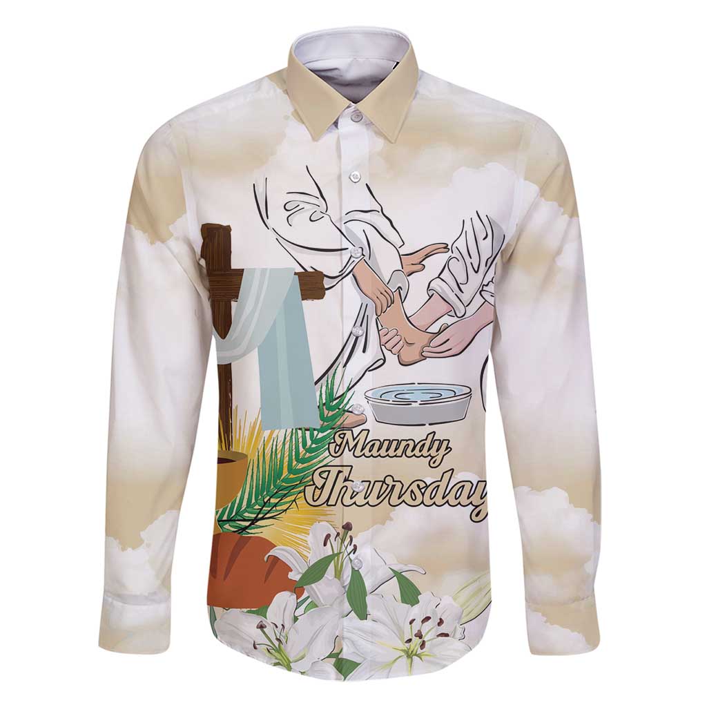 Happy Maundy Thursday Family Matching Off Shoulder Short Dress and Hawaiian Shirt Jesus Christ Washing Feet