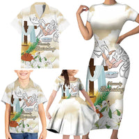 Happy Maundy Thursday Family Matching Short Sleeve Bodycon Dress and Hawaiian Shirt Jesus Christ Washing Feet