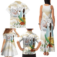 Happy Maundy Thursday Family Matching Tank Maxi Dress and Hawaiian Shirt Jesus Christ Washing Feet