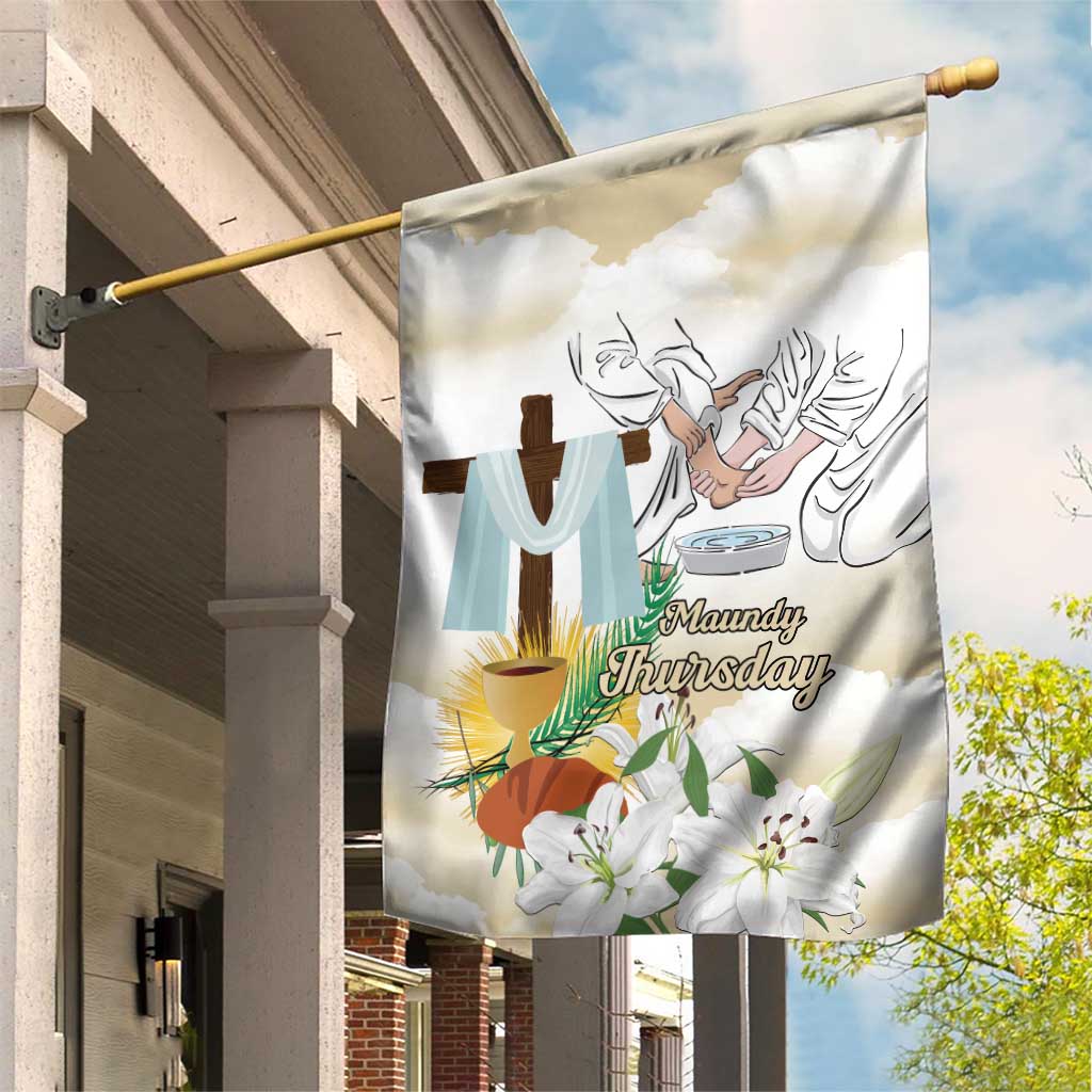Happy Maundy Thursday Garden Flag Jesus Christ Washing Feet