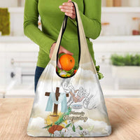 Happy Maundy Thursday Grocery Bag Jesus Christ Washing Feet