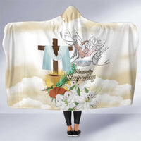 Happy Maundy Thursday Hooded Blanket Jesus Christ Washing Feet