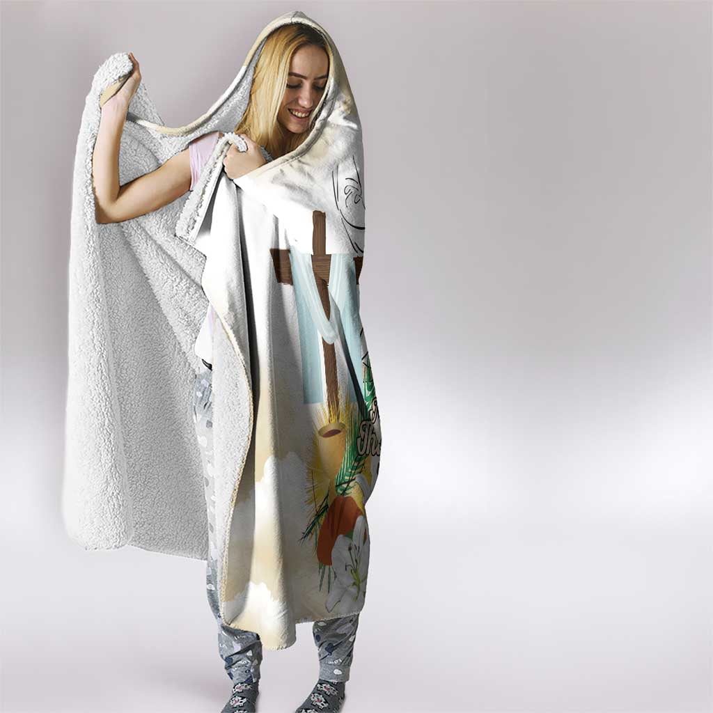 Happy Maundy Thursday Hooded Blanket Jesus Christ Washing Feet