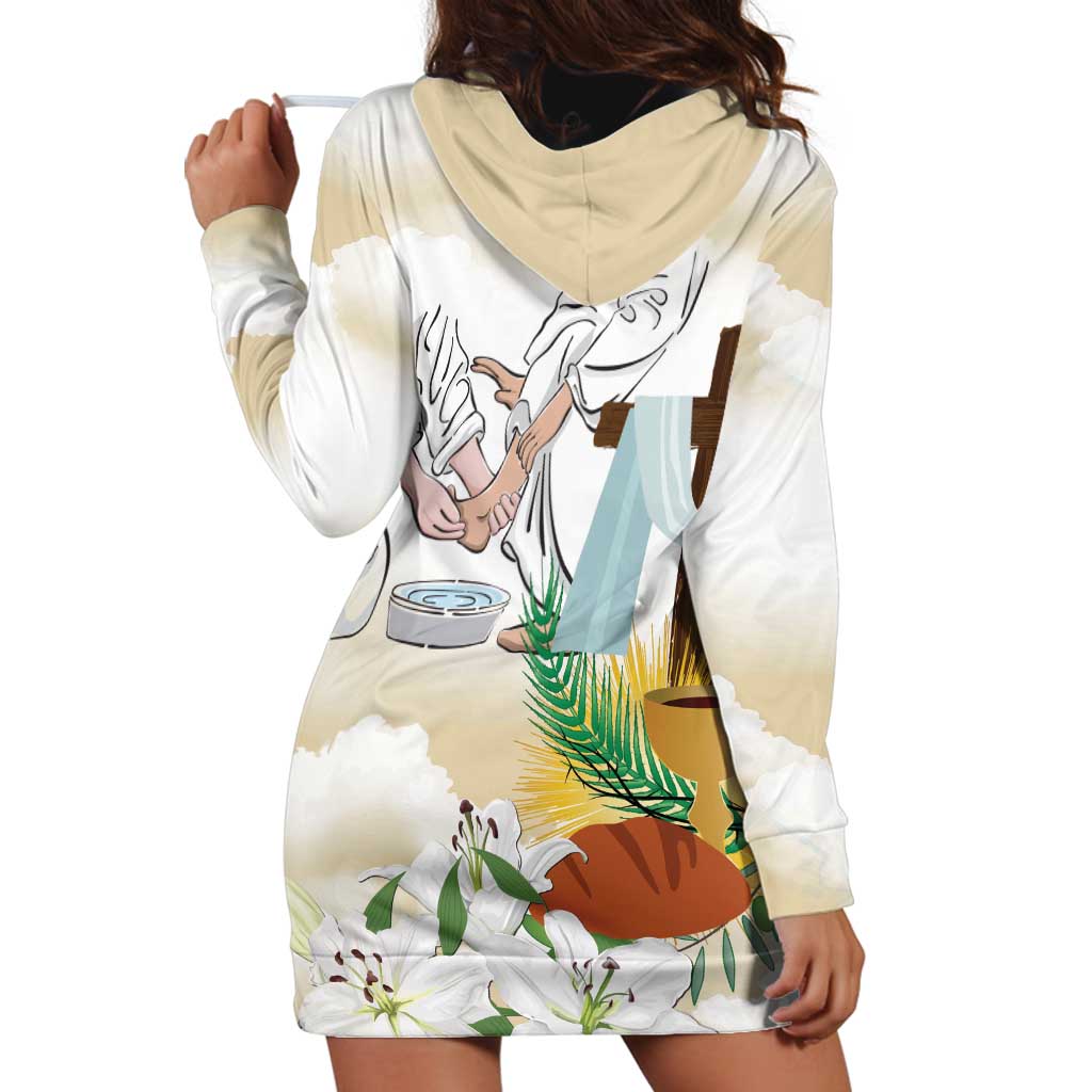 Happy Maundy Thursday Hoodie Dress Jesus Christ Washing Feet