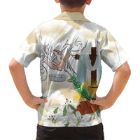 Happy Maundy Thursday Kid Hawaiian Shirt Jesus Christ Washing Feet