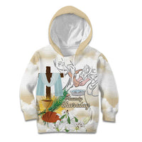 Happy Maundy Thursday Kid Hoodie Jesus Christ Washing Feet