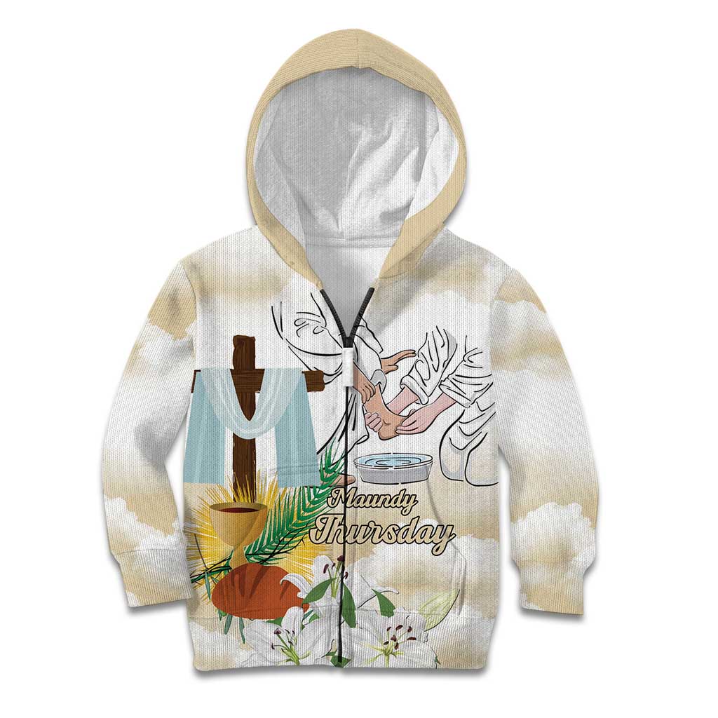 Happy Maundy Thursday Kid Hoodie Jesus Christ Washing Feet