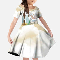 Happy Maundy Thursday Kid Short Sleeve Dress Jesus Christ Washing Feet