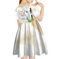 Happy Maundy Thursday Kid Short Sleeve Dress Jesus Christ Washing Feet