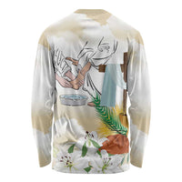 Happy Maundy Thursday Long Sleeve Shirt Jesus Christ Washing Feet